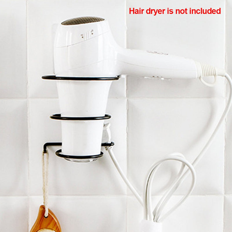 Hair Dryer Iron Rack Holder Organizer Bathroom Wall Mounted Storage Stand Hanger