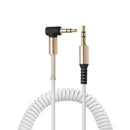 3.5mm Male to Male Coiled Stereo Audio Cable Copper Cable for Phone Speaker Tablet