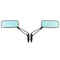 8mm 10mm Aluminum Motorcycle Rectangle Rear View Side Mirror Universal