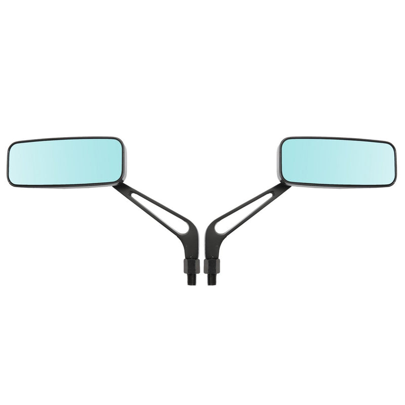 8mm 10mm Aluminum Motorcycle Rectangle Rear View Side Mirror Universal