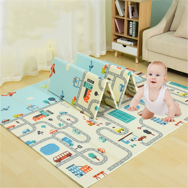 2 x 1.8m Infant Foldable Cartoon Baby Play Mat Babe Carpet Children Crawling