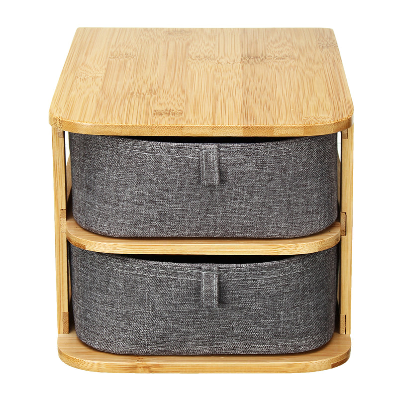 Grey Multi-Layer Mini Bamboo Desktop Drawer Sundries Case Storage Box Organizer Living Room Decorations