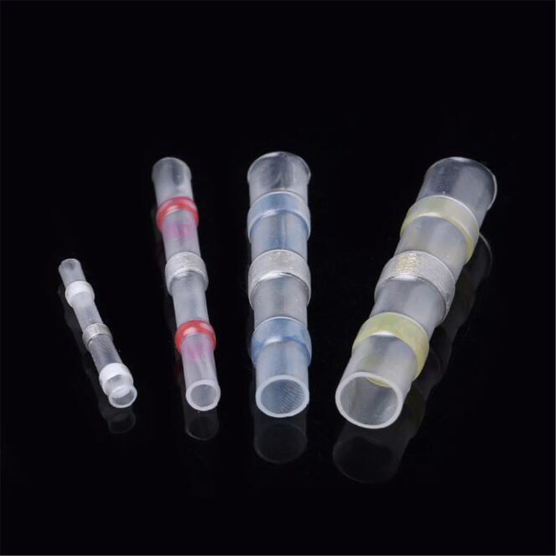 Excellway 50/100pcs Solder Seal Heat Shrink Tube Butt Wire Connector Terminal Waterproof 4 Size