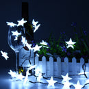 Solar Powered 5M 30LEDs Frosted Five Stars Fairy String Light Christmas Wedding Decor Lamp
