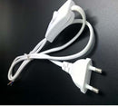 EU Plug 1.8M Line Cable On Off Power Cord Wire Extension With Button Switch For LED Light Lamp