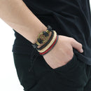 Punk Multilayer Hand Woven Bracelet Rudder Boat Anchor Beaded Bracelet Unisex Wholesale