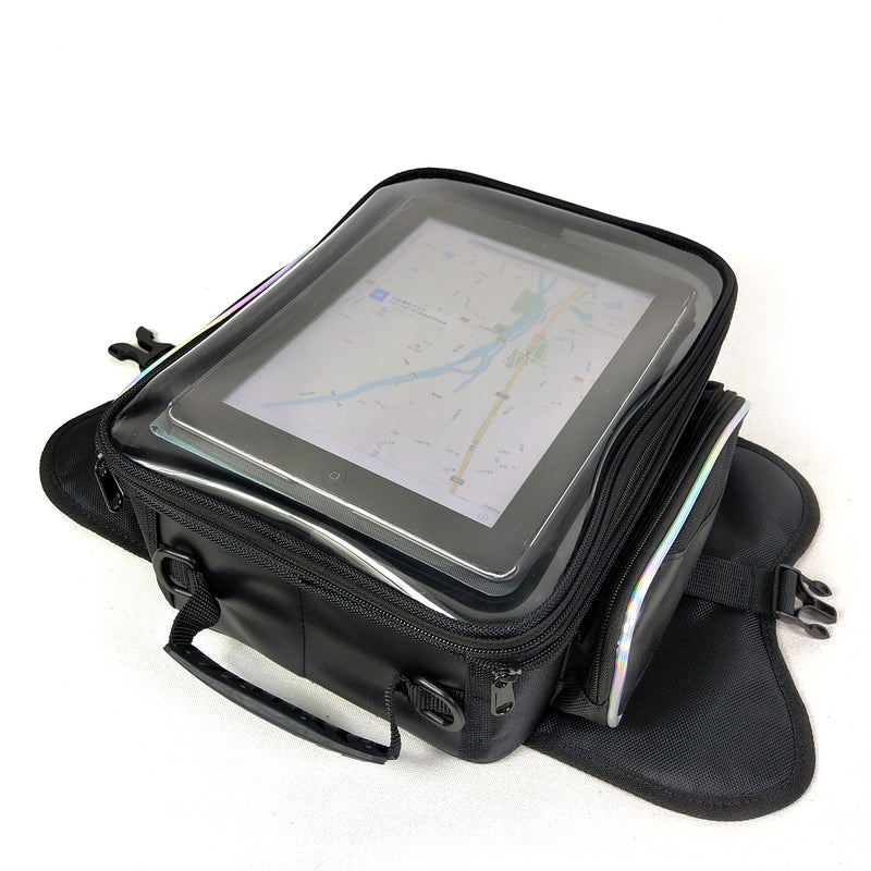 Expandable Magnetic Touch Screen Motorcycle Oil Gas Fuel Tank Helmet Bag Saddlebags Pouch Smartphones GPS Storage Racing Waterproof