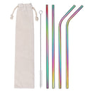 B51135 Stainless Steel Metal Drinking Straw Reusable Straws Cleaner Brush Kit