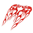 2pcs 13.5x5inch Universal Motorcycle Gas Tank Flames Skull Badge Decal Sticker Red/Blue/Yellow