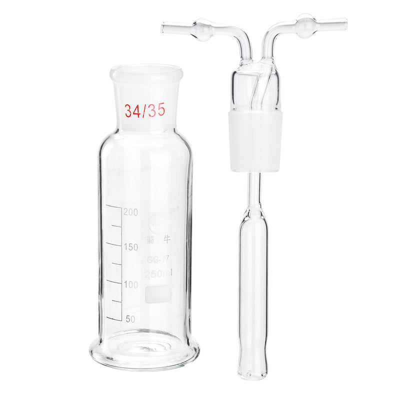 250ml Precision Chemical Glass Mengshi Porous Gas Bottles Washing Laboratory Equipment