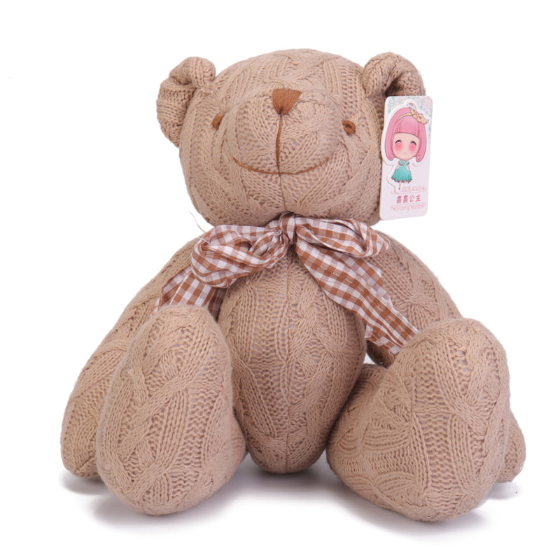 14 Inch Teddy Bear Stuffed Animal Knitting Plush Toy Adjustable Joint Kids Christmas Birthday Gift