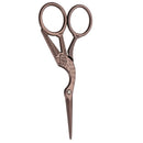 Gold Bronze Stork Embroidery Scissors Eyebrow Ear Hair Trimmer