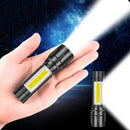 SHNEYU 7099 LED+COB 3Modes Zoomable USB Rechargeable Mini LED Tactical Flashlight Outdoor Waterproof Multifunctional Flashlight