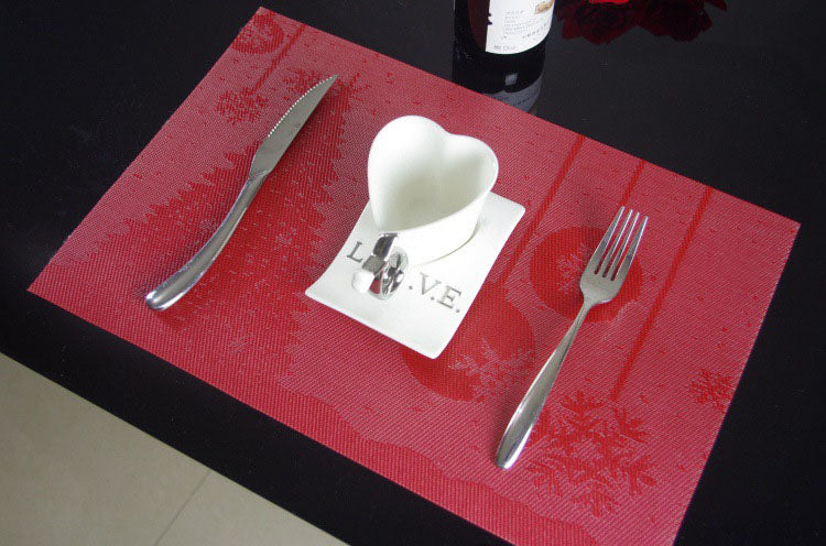 Placemat Fashion Pvc Dining Table Mat Christmas Disc Pads Bowl Pad Coasters Waterproof Table C