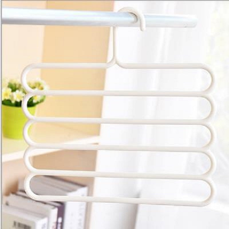 Multifunctional Anti Skid Trousers Rack 5 Layer Hanging Pants Cloth Plastic Hanger