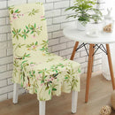 KCASA WX-PP5 Elegant Flower Elastic Stretch Chair Seat Cover With Skirt Hem Dining Room Home Wedding