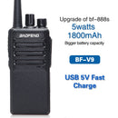 2pcs Baofeng BF-V9 Mini Walkie Talkie USB Fast Charge 5W UHF 400-470MHz Ham CB Portable Two Way Radio