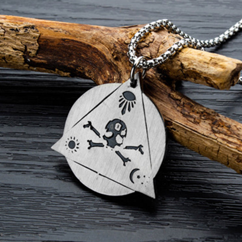 Punk Masonic Devil's Eye Titanium Steel Men's Necklace