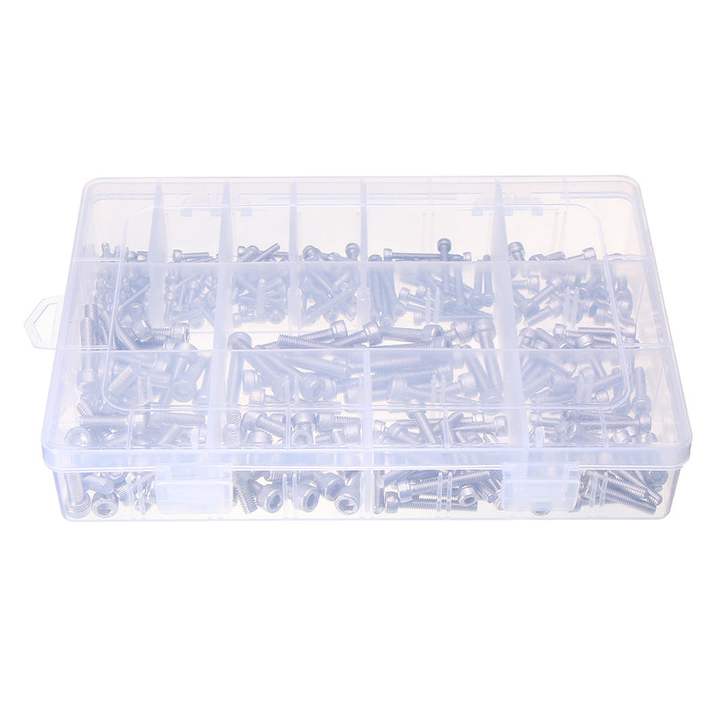 Suleve M3SSH2 M3/M4/M5 A2 Stainless Steel Hex Allen Socket Cap Screws Bolts Assorted Kit 270Pcs