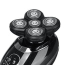 5 Head Electric Shaver Razor Bald Head Shaver Waterproof USB Rechargeable Beard Trimmer Grooming Kit With Brush