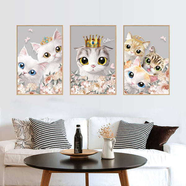 3Pcs/1Set DIY Princess Photo Frame Cat Decoration Paste Ins Wind Wall Sticker