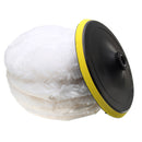 5pcs 7 Inch Polished Soft Wool Bonnet with Attachment Wheel Pad Polishing Tool