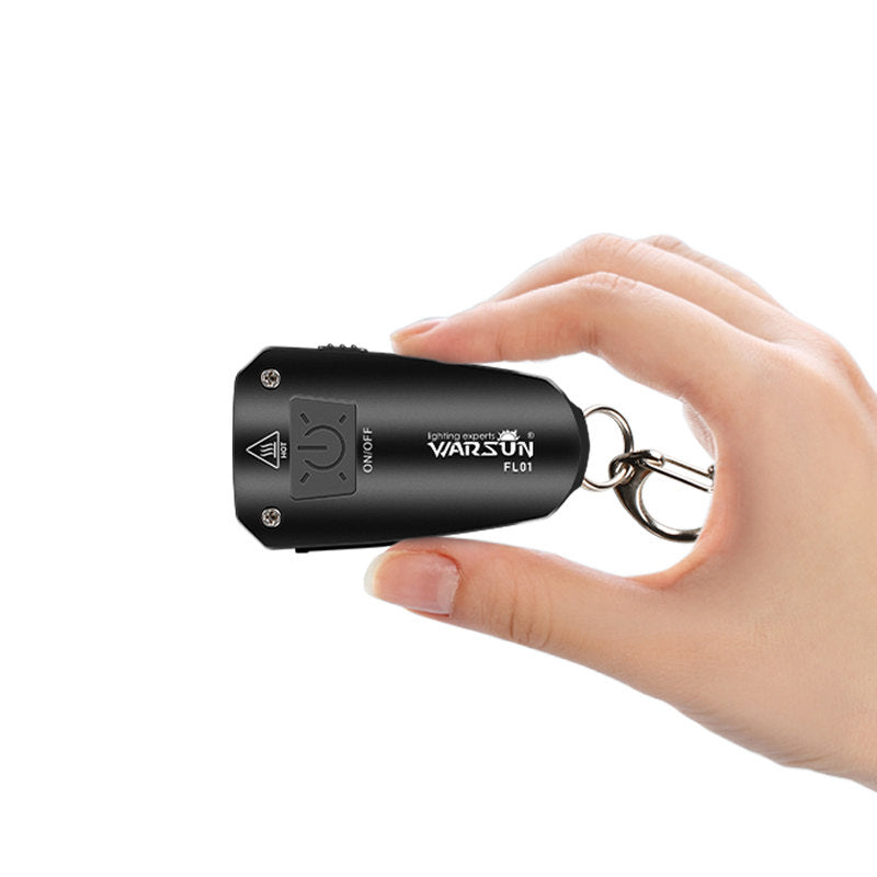 WARSUN FL01 600lm  2 Modes Mini Keychain Light UV Violet Flashlight Emergency Alarm Alert