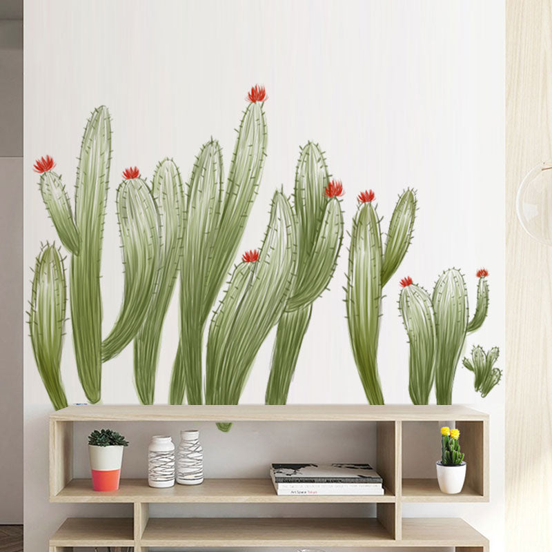 Miico FX82030 2PCS Wall Sticker Hand-Painted Cactus Creative Decorative Wall Sticker Home Decoration Sticker