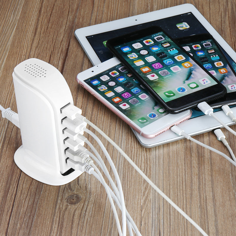 5 Port 4A USB Desktop Charger Quick Charging Station ABS Stand Charger