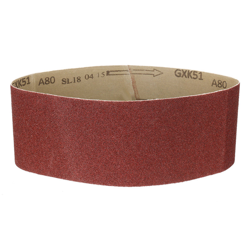 80 Grit Sanding Belt 610x100mm 4x24 Inch Ring Abrasive Aluminium Oxide For Sanders