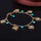 Turquoise Beads Alloy Chain Tassel Crystal Anklets Jewelry