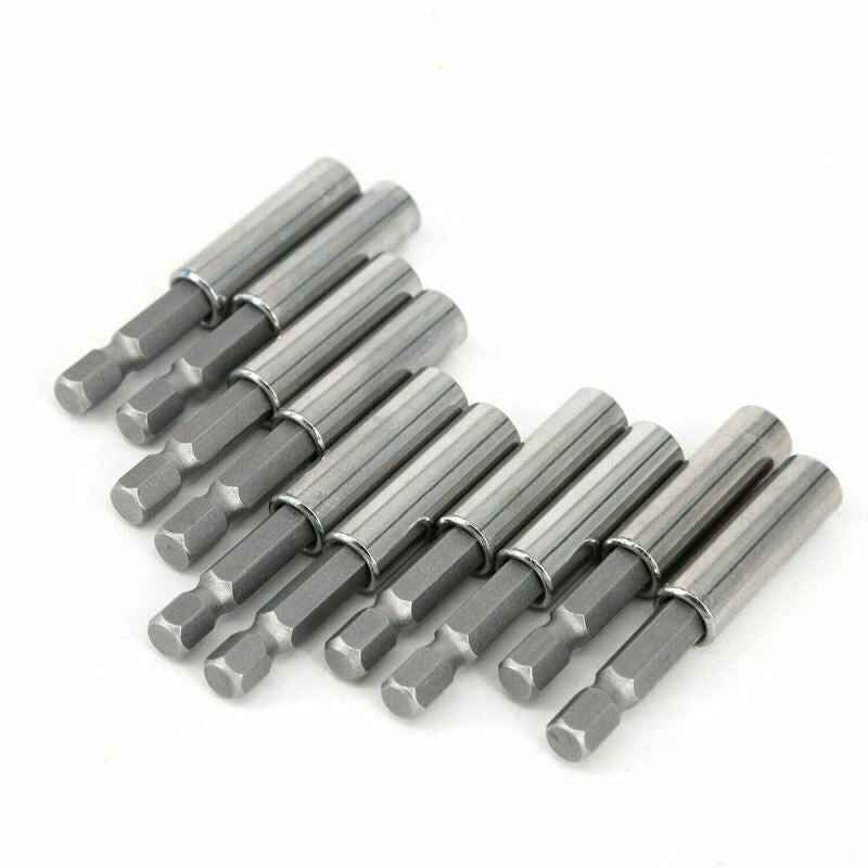 10pcs Socket Drill Bit Holder Hex Shank Magnetic Extension for Screwdriver