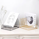 Creative Nordic Simple Iron Storage Holder Racks Creative Multifunction Desktop File Bookshelf Organizer Office Home Storage Stand