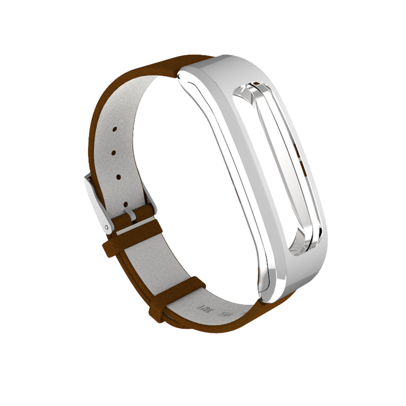 Mijobs Soft Genuine Leather Strap Replacement Watch Band for Huawei Honor 4 Running Version