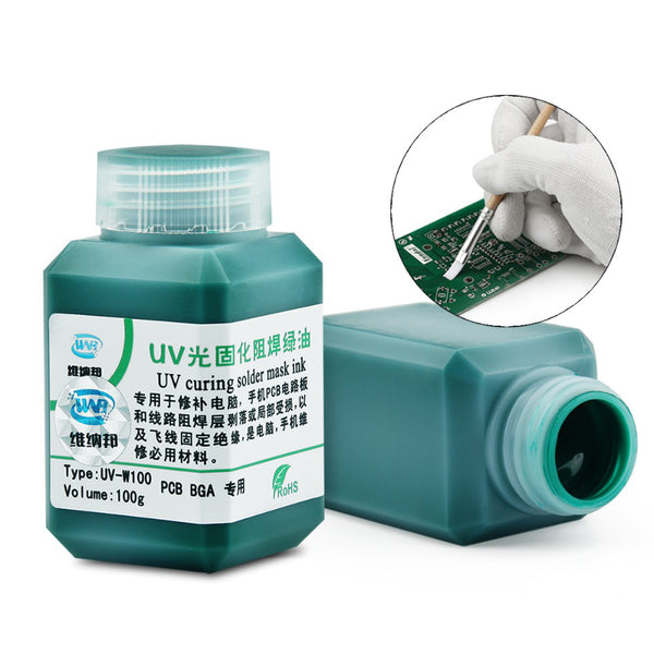 WNB 100g Green Oil UV Solder Mask Ink BGA PCB Paint Prevent Corrosive Arcing Soldering Paste Flux Ink