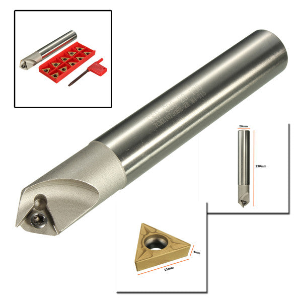 SSP C20-20-130L Turning Tool Holder with 10pcs TCMT16T3 Inserts