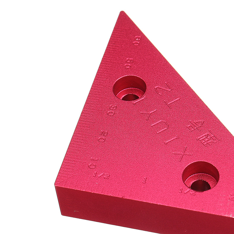 T2 Aluminum Alloy 90 Degrees Height Triangle Ruler Woodworking Metric and Inch Triangular Clamping Ruler Measuring Ruler