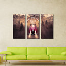 Miico Hand Painted Three Combination Decorative Paintings Jungle Adventure Wall Art For Home Decoration