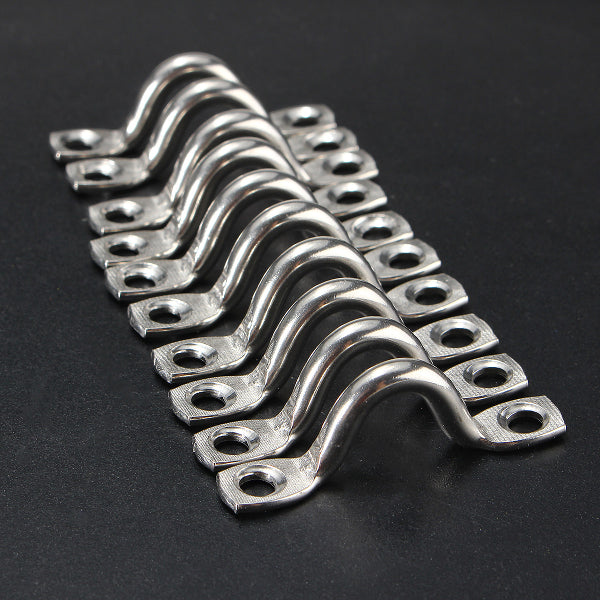 10Pcs Stainless Steel Boat Marine Canopy Bimini Pad Eye Strap Loop 5mm