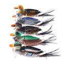 HENGJIA J102 5PSC Duck Fishing Lure Set Rotating Tail Popper Topwater Swim Crankbait Artificial Hard Bait