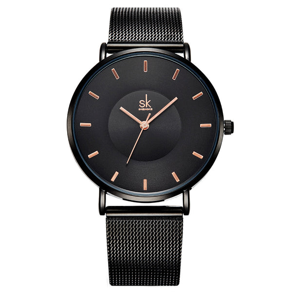 SK K0059 Ultra Thin Fashionable Women Wrist Watch Full Steel Dress Quartz Watches