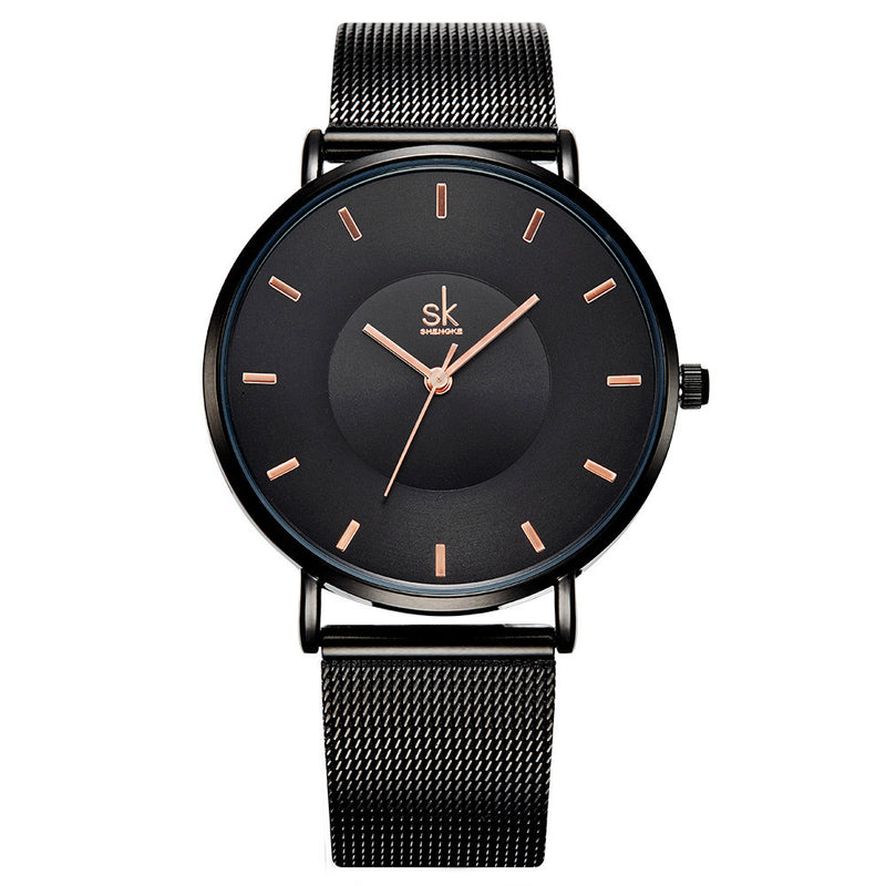 SK K0059 Ultra Thin Fashionable Women Wrist Watch Full Steel Dress Quartz Watches