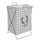 Laundry Washing Dirty Clothes Basket Bin Foldable Storage Bag Hamper Iron Stand