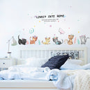 Miico SK7184 Hand-Painted Cat Wall Sticker Children's Room Kindergarten Decorative Stickers DIY Sticker