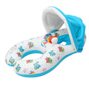 IPRee Inflatable Mother Baby Swimming Ring Swim Pool Water Seat Float With Canopy Sunshade