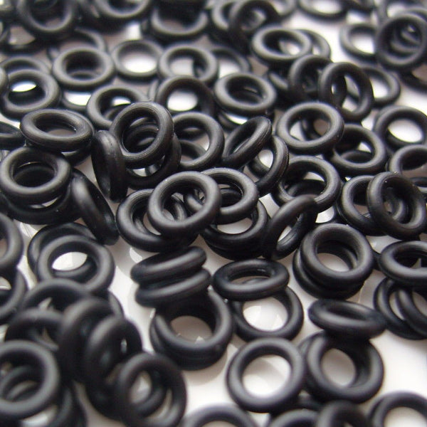 Suleve M2SW1 50pcs Black Rubber O Rings Anti Slip Aluminum Darts Washers