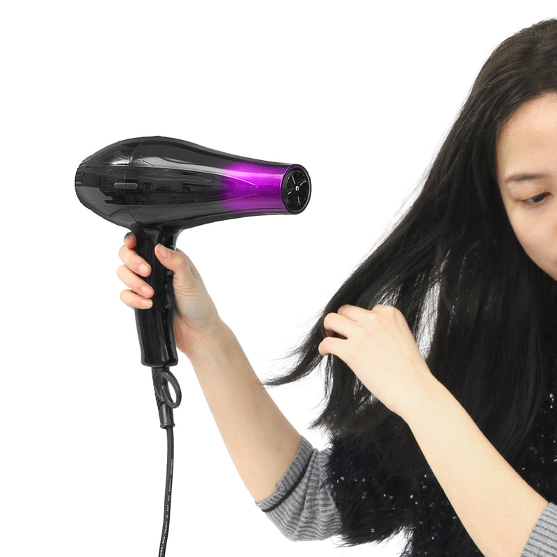 2800W 220V Hair Dryer with Accessories Black Purple 3 Temperature Wind Gear Adjustment Hair Salon for Home Tools