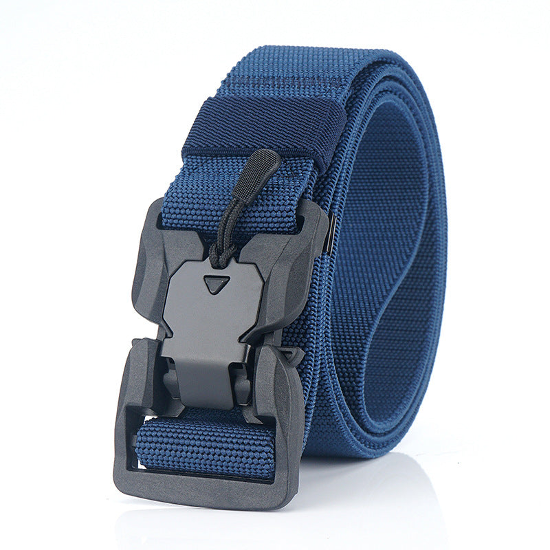 125cm AWMN ES19 Punch Free Magnetic Elastic Buckle Nylon Tactical Belt For Man Women