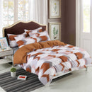 3 PCS Bedding Sets Geometric Lattice Pattern Quilt Cover Pillowcase For Queen Size