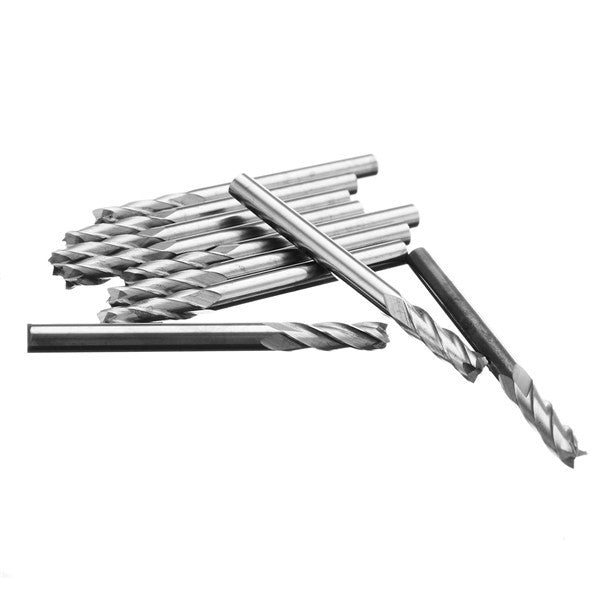 10pcs 3.175mm Shank 4 Flute End Mill Cutter Spiral Carbide CNC End Mill Drill Bit